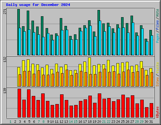 Daily usage for December 2024