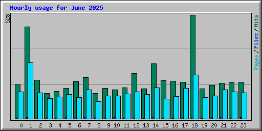 Hourly usage for June 2025