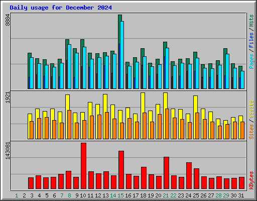 Daily usage for December 2024