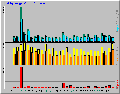 Daily usage for July 2025